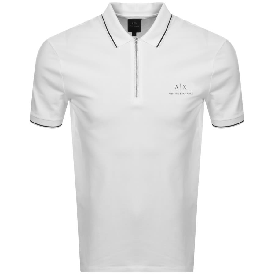 Alternative Image for ProductArmani Exchange Short Sleeved Polo T Shirt White1